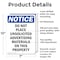 Signmission Do Not Place Unsolicited Advertising, 7 in W x Rectangle, Aluminum OS-2PACK-NS-A-710-V-11337 - alternate 5
